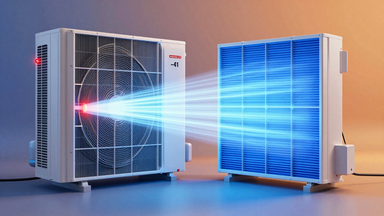 Diagram comparing efficient vs restricted airflow in HVAC systems