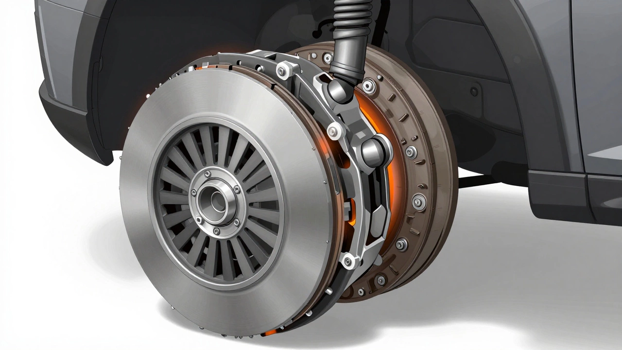 Cutaway diagram of clutch disc separating from flywheel