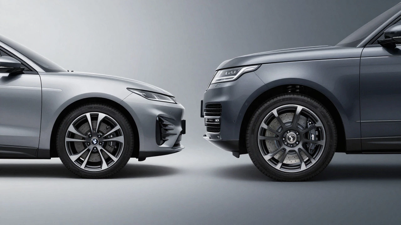 Comparison of brake assemblies for a compact sedan and a luxury SUV